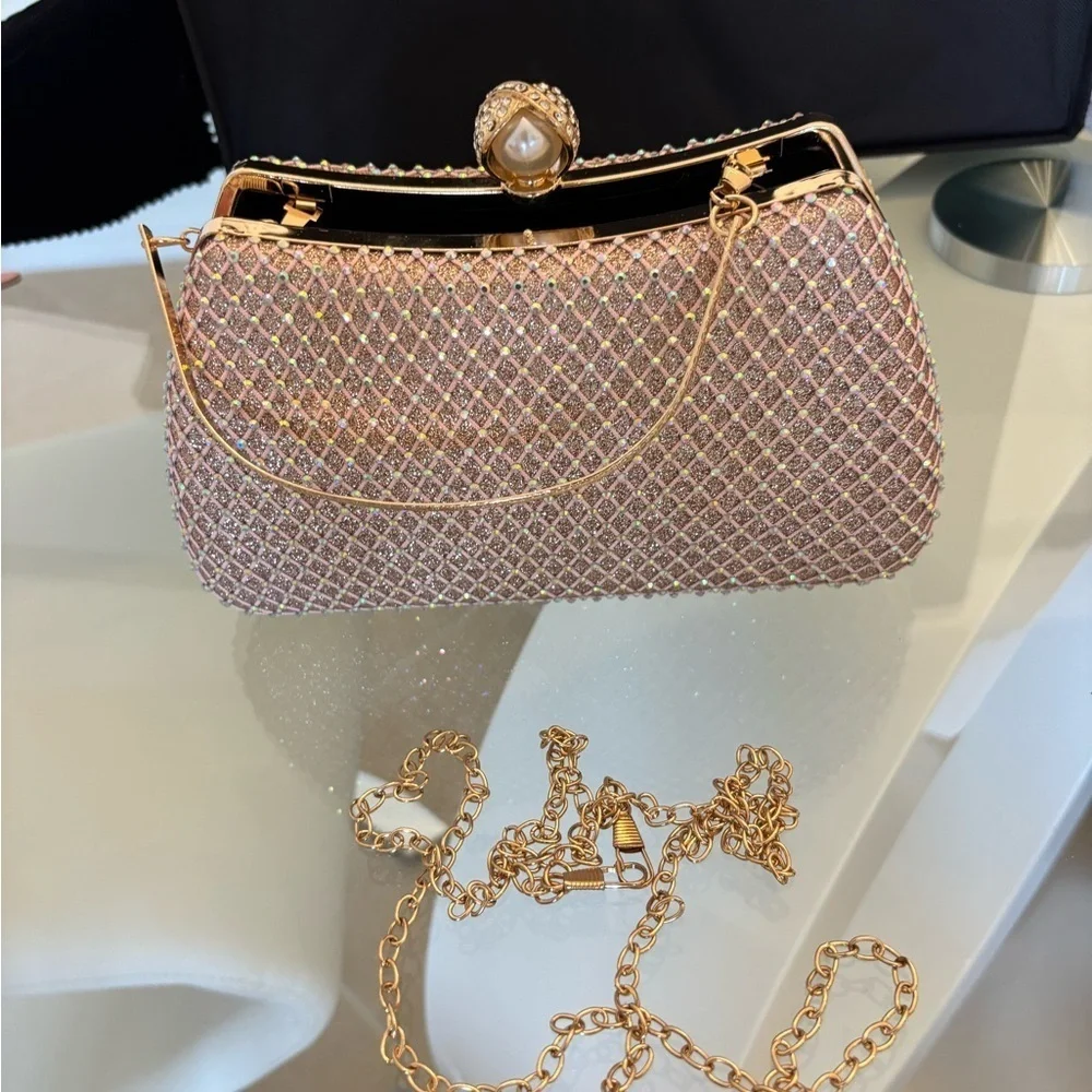 Elegant Gold and Pink Clutch
